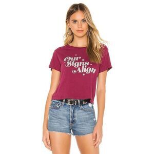 NWT Wildfox Couture “Our Signs Align” Baby Tee – Sangria‎ XS